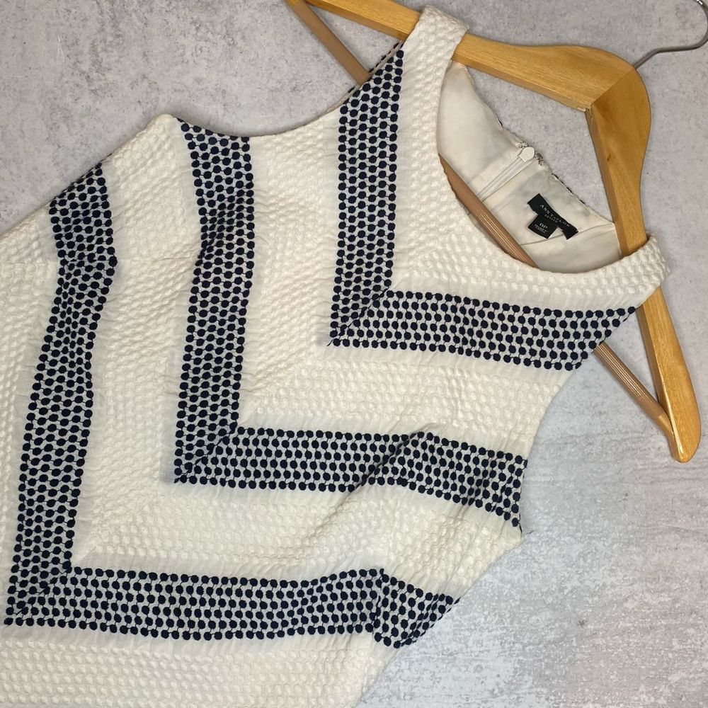 Ann Taylor Blue and White Dress Size 0P
